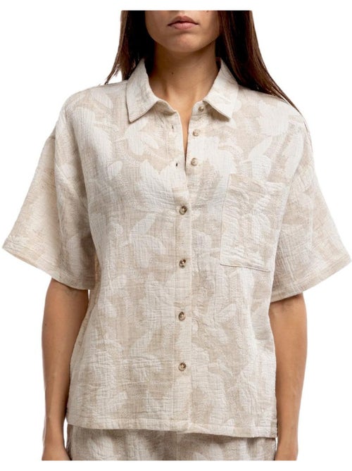 Teddy Smith Bloemen overhemd beige/wit - Kiabi Teddy Smith Bloemen overhemd beige/wit - Kiabi