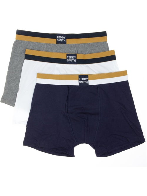 Teddy Smith Boxershorts Heren - Set van 3 Marine/Wit/Grijs - Kiabi