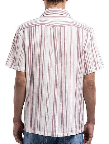 Teddy smith celestio bordeaux gestreepte herenoverhemd
