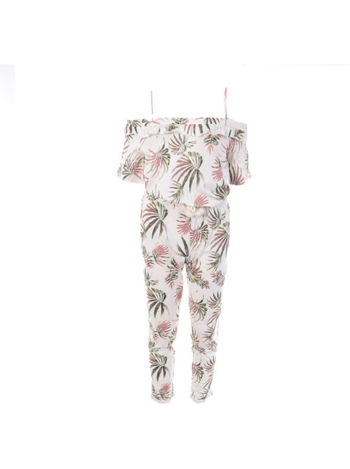 Teddy Smith Chibiza Jumpsuit Wit/Roze voor Meisjes - Kiabi