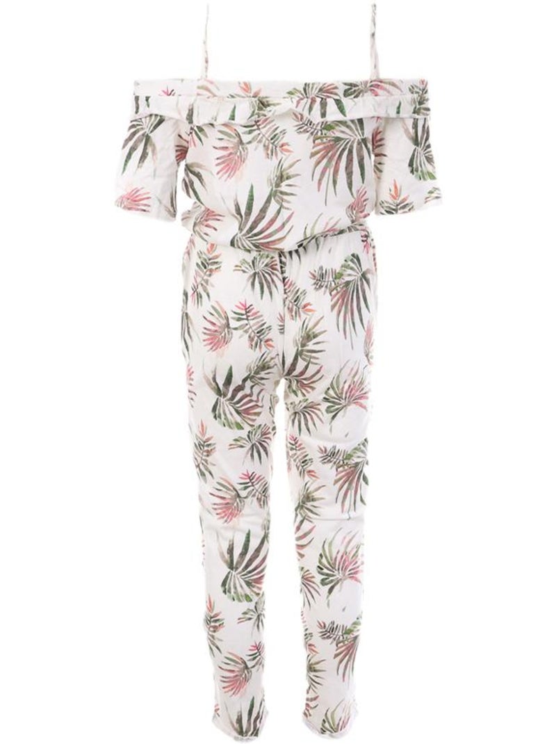 Teddy Smith Chibiza Jumpsuit Wit/Roze voor Meisjes Wit - Kiabi