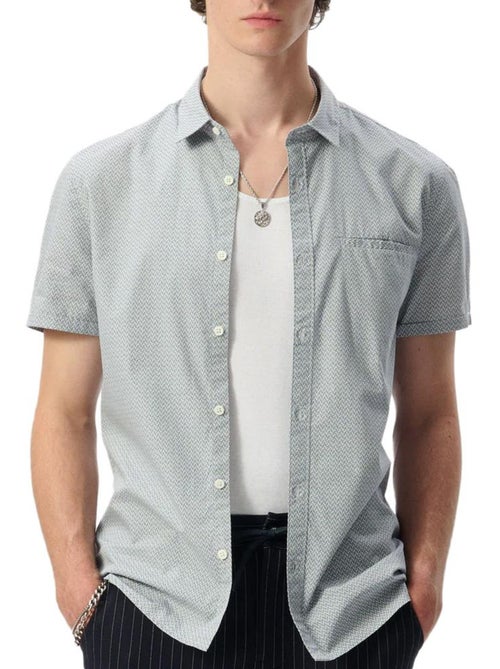 Teddy Smith Cut Heren overhemd met blauw patroon 10711556D - Kiabi Teddy Smith Cut Heren overhemd met blauw patroon 10711556D - Kiabi