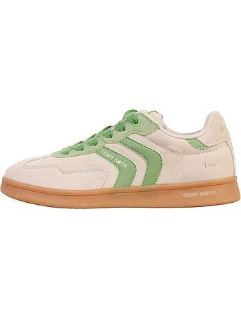 Teddy smith dames sneakers beige/groen 120519