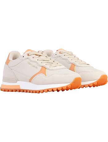 Teddy smith dames sneakers beige/oranje 120515