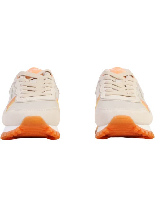 Teddy Smith Dames Sneakers Beige/Oranje 120515 - Kiabi Teddy Smith Dames Sneakers Beige/Oranje 120515 - Kiabi