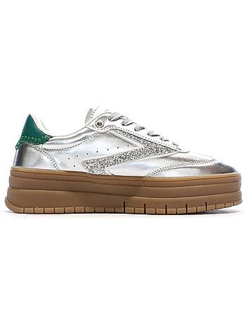 Teddy smith dames sneakers zilver/groen 120305