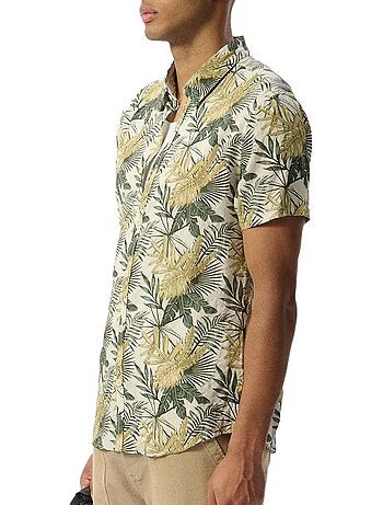 Teddy smith dixon heren overhemd met kaki print