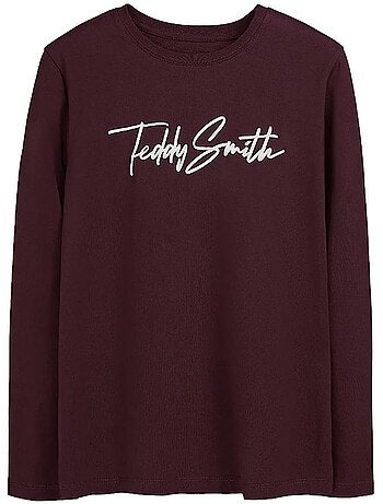 Teddy smith evan bordeaux jongens t-shirt lange mouwen