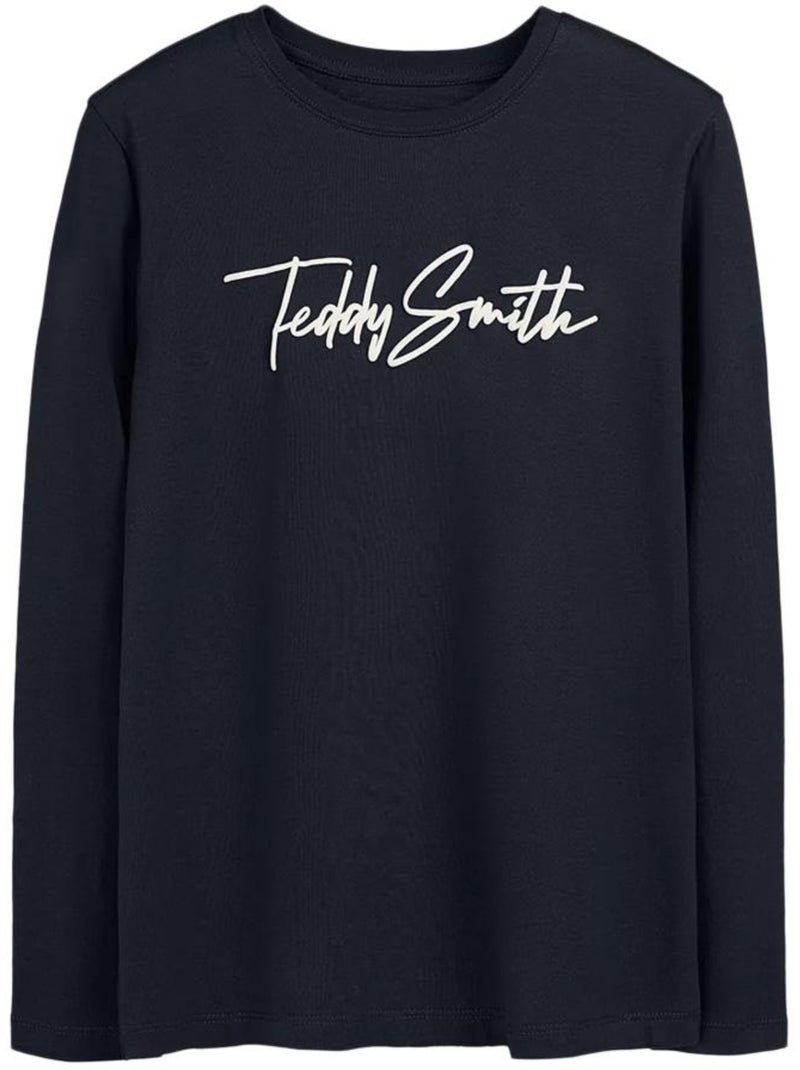 Teddy smith evan t-shirt met lange mouwen voor jongens, zwart Zwart - Kiabi