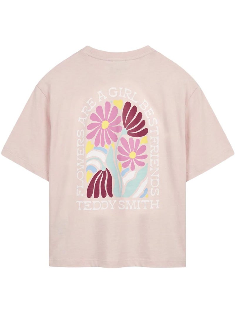 Teddy smith flowa t-shirt voor dames met rozenprint Roze - Kiabi