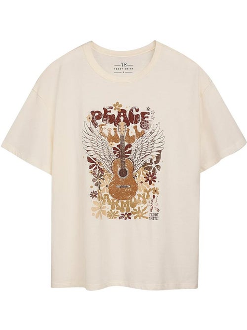 Teddy Smith Harmony Wit Dames T-shirt - Kiabi Teddy Smith Harmony Wit Dames T-shirt - Kiabi