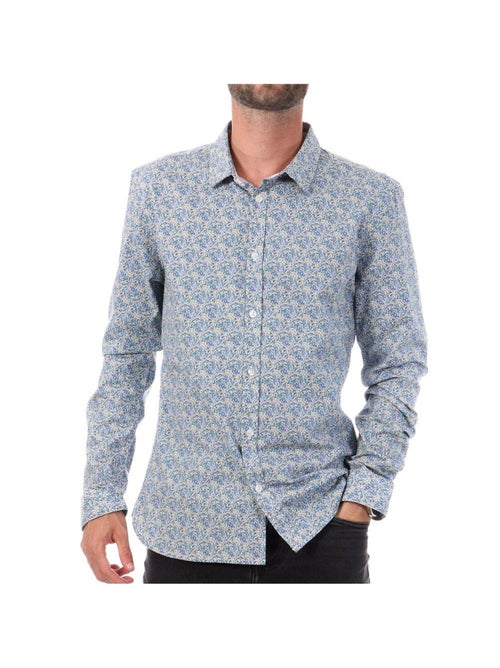 Teddy Smith Heren overhemd met bloemenprint - Blauw - Kiabi Teddy Smith Heren overhemd met bloemenprint - Blauw - Kiabi