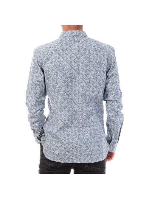 Teddy Smith Heren overhemd met bloemenprint - Blauw - Kiabi Teddy Smith Heren overhemd met bloemenprint - Blauw - Kiabi