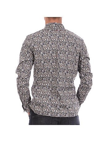 Teddy smith heren overhemd met bloemenprint - marineblauw