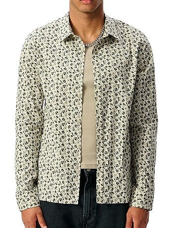 Teddy smith heren overhemd met bloemenprint zwart/rood
