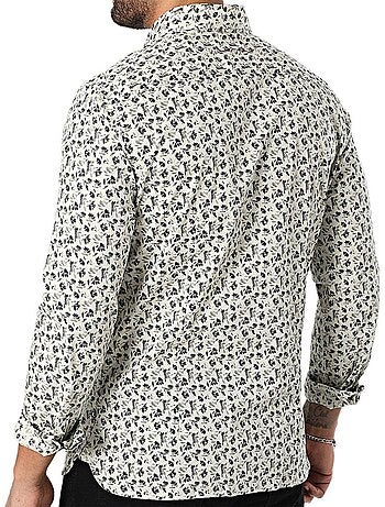 Teddy smith heren overhemd met bloemenprint zwart/rood