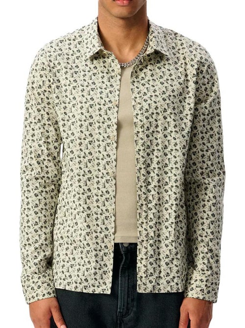 Teddy Smith Heren overhemd met bloemenprint Beige/Zwart Stretch - Kiabi Teddy Smith Heren overhemd met bloemenprint Beige/Zwart Stretch - Kiabi