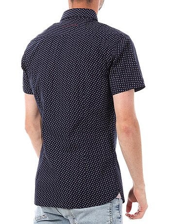 Teddy smith heren overhemd met korte mouwen - marineblauw