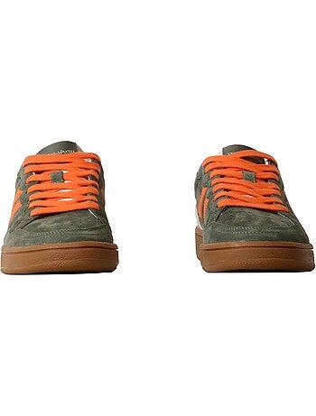 Teddy smith heren sneakers kaki/oranje 120310