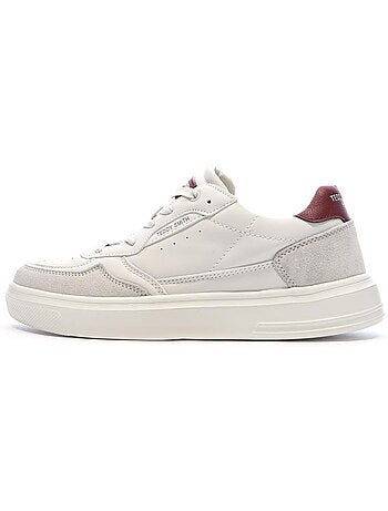 Teddy smith heren sneakers wit/bordeaux rood 120004