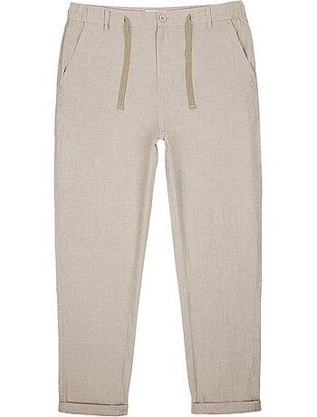 Teddy smith linnen beige heren pantalon
