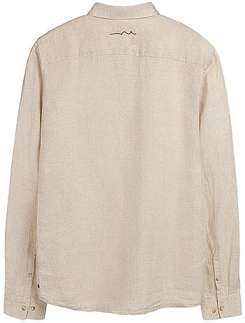 Teddy smith linnen overhemd voor heren - beige