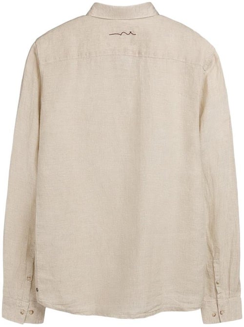 Teddy Smith Linnen overhemd voor heren - Beige - Kiabi Teddy Smith Linnen overhemd voor heren - Beige - Kiabi