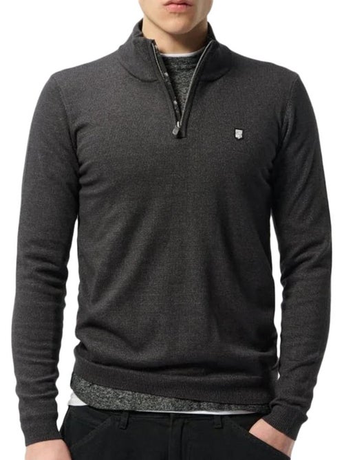 Teddy Smith Marty 2 Heren Pullover met 1/4 Rits Donkergrijs - Kiabi Teddy Smith Marty 2 Heren Pullover met 1/4 Rits Donkergrijs - Kiabi
