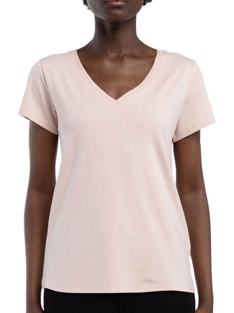 Teddy Smith Mia T-shirt voor dames met rozenprint Roze - Kiabi