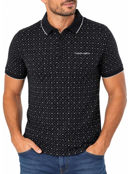 Teddy smith pasy 2 heren polo marine met patroon - Kiabi