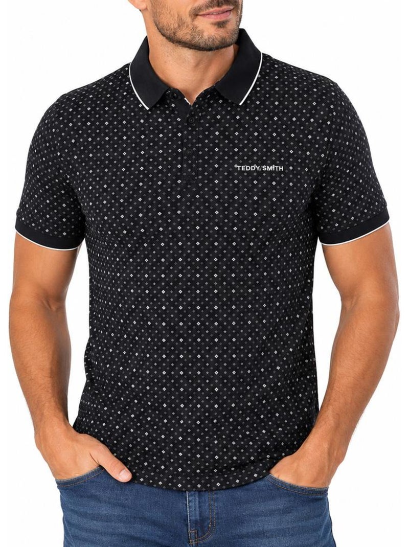 Teddy smith pasy 2 heren polo marine met patroon Marineblauw - Kiabi