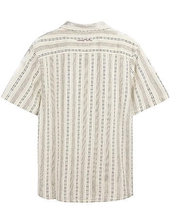 Teddy smith pietro stripe beige linnen overhemd voor heren