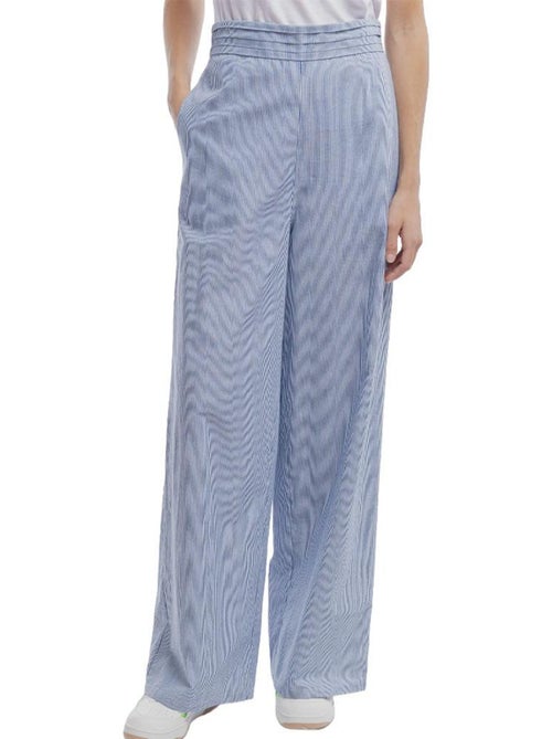 Teddy Smith Rebelle Dames Pantalon Vloeiend Blauw/Wit - Kiabi Teddy Smith Rebelle Dames Pantalon Vloeiend Blauw/Wit - Kiabi
