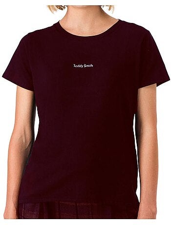 Teddy smith ribelle marineblauw geribbeld t-shirt voor dames