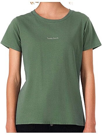 Teddy smith ribelle marineblauw geribbeld t-shirt voor dames