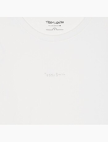 Teddy smith ribelle marineblauw geribbeld t-shirt voor dames