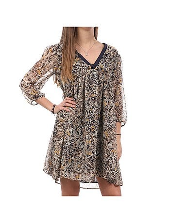 Teddy smith romana jurk ecru/marine dames