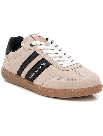 Teddy smith serraje beige/zwarte heren sneakers