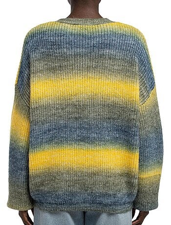 Teddy smith stripy dames trui olijfgroen/geel