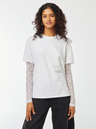 Tee-shirt 2 en 1 avec dentelle