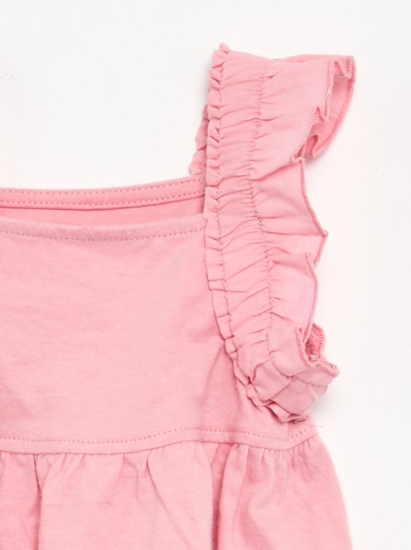 Tee-shirt à bretelles volantées Rose - Kiabi