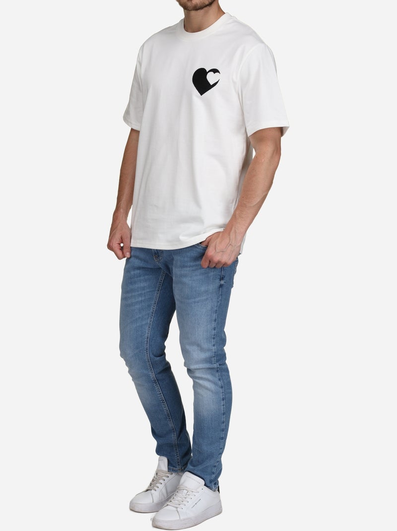 Tee Shirt à logo - Frilivin Blanc - Kiabi