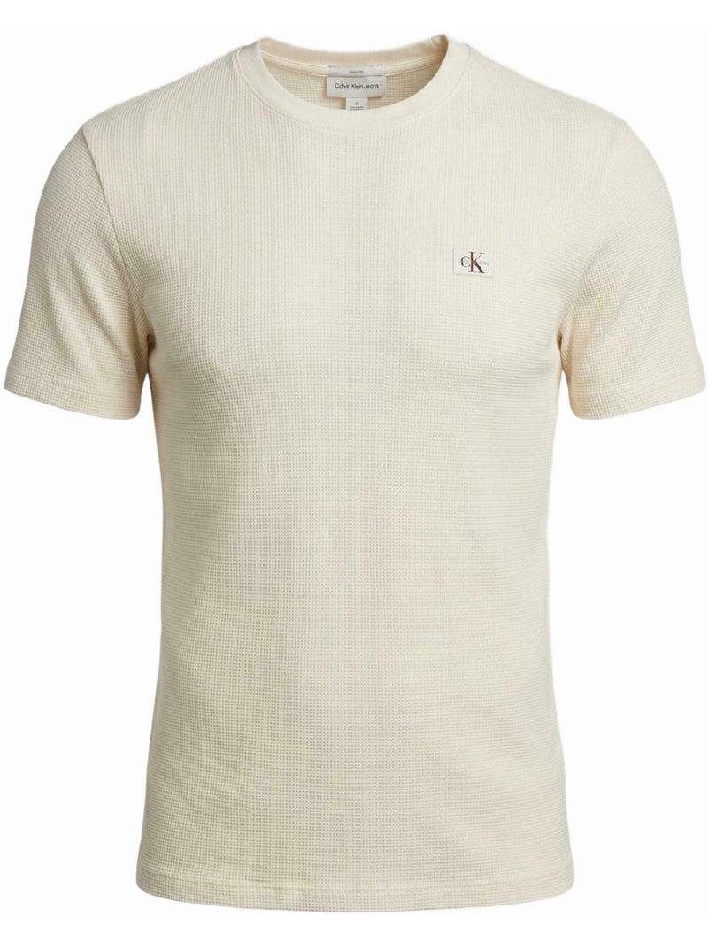 Tee Shirt à manches courtes - Calvin Klein Beige - Kiabi