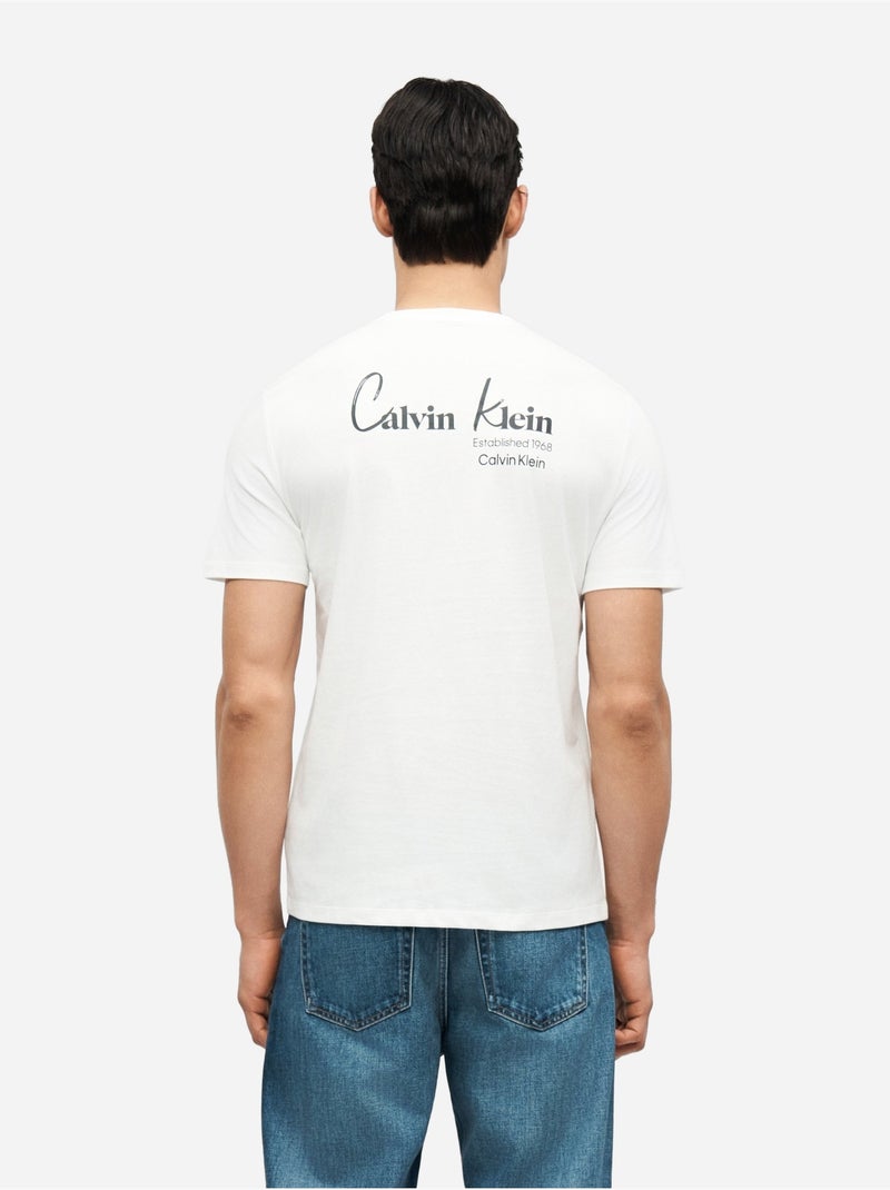 Tee Shirt à manches courtes - Calvin Klein Blanc - Kiabi