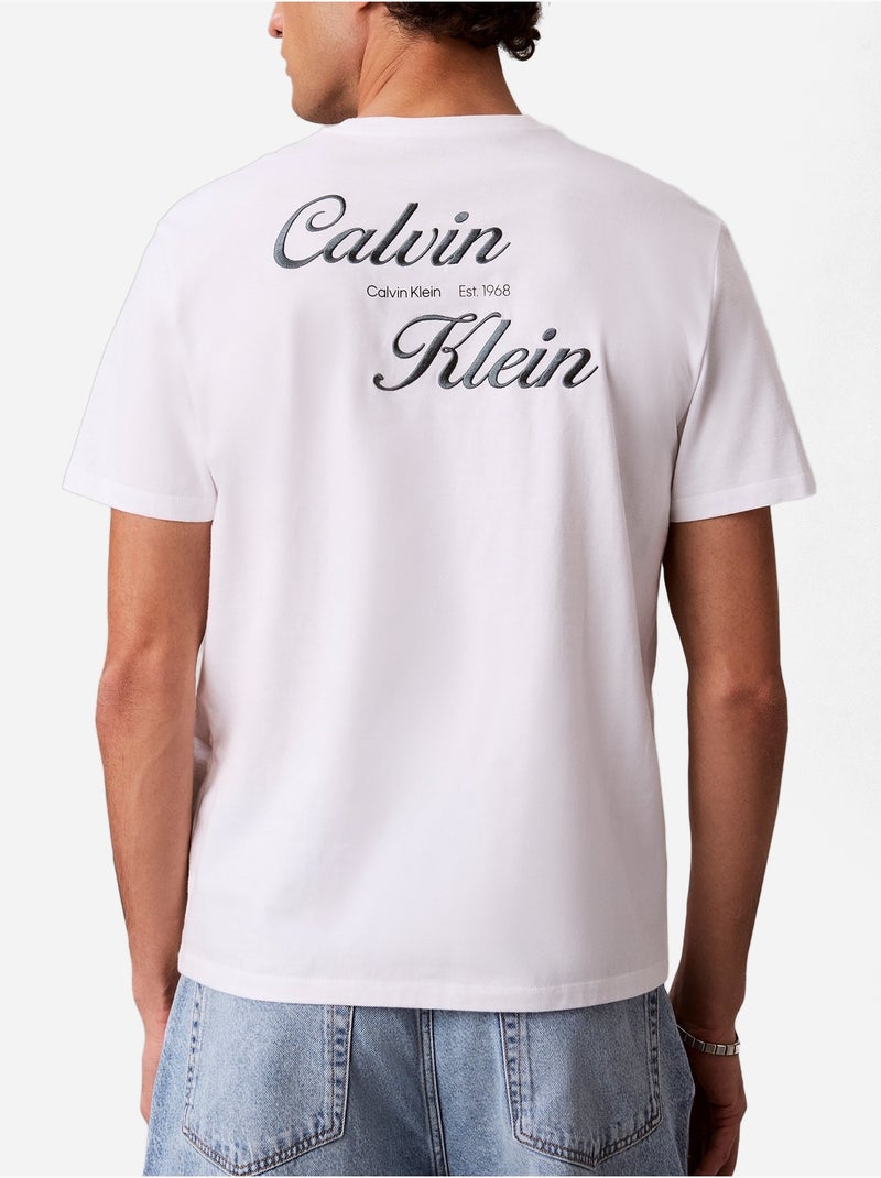 Tee Shirt à manches courtes - Calvin Klein Blanc - Kiabi