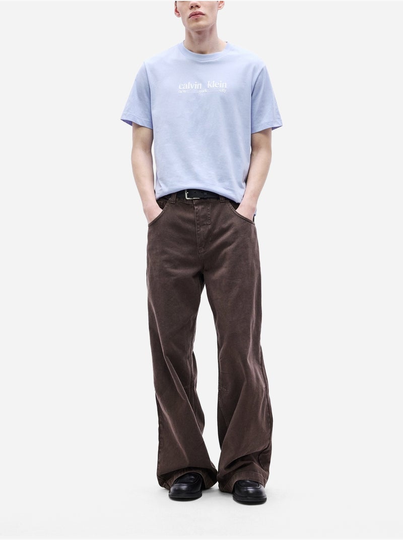 Tee Shirt à manches courtes - Calvin Klein Bleu - Kiabi