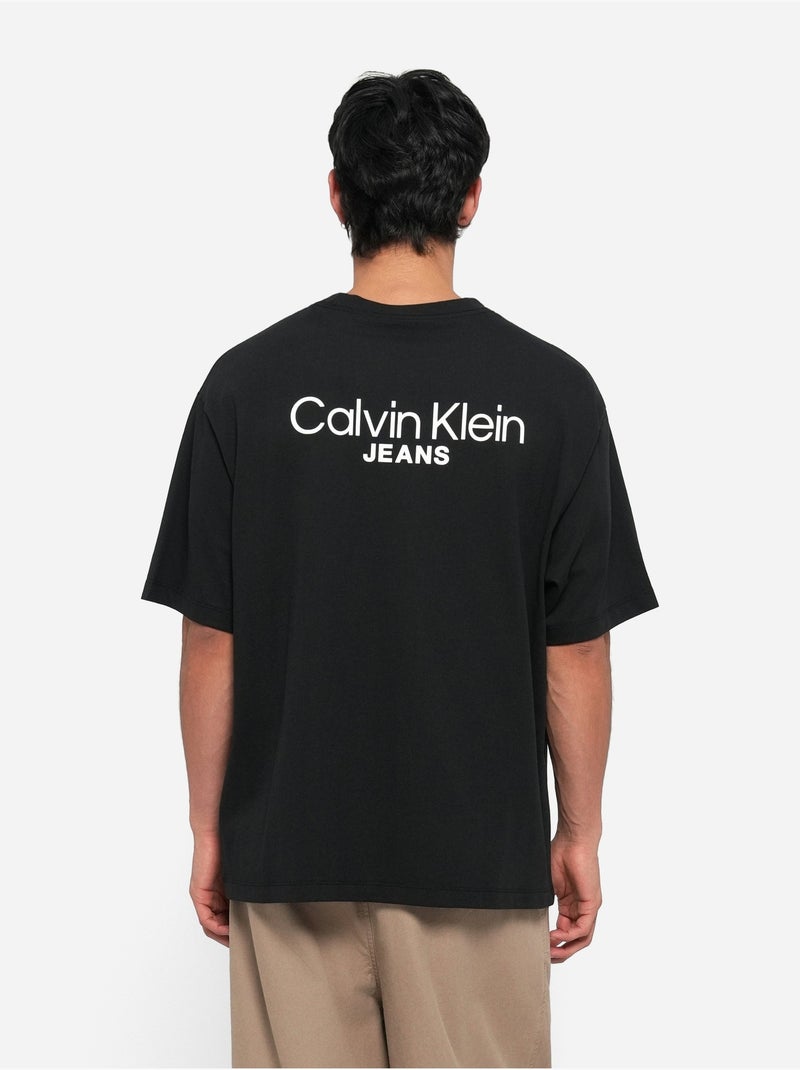 Tee Shirt à manches courtes - Calvin Klein Noir - Kiabi