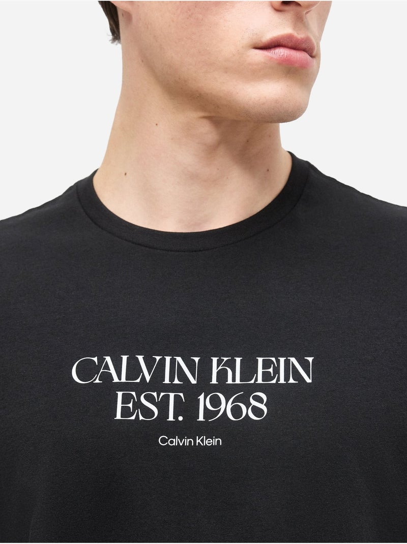 Tee Shirt à manches courtes - Calvin Klein Noir - Kiabi