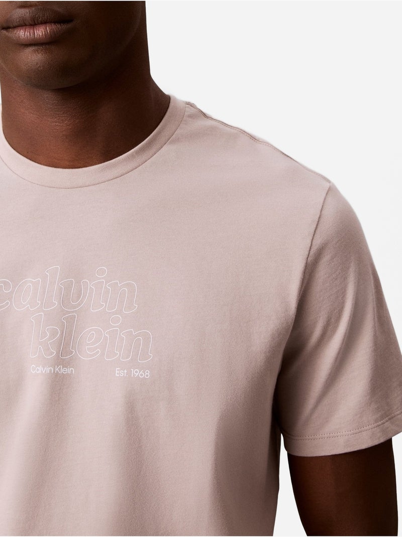 Tee Shirt à manches courtes - Calvin Klein Rose - Kiabi