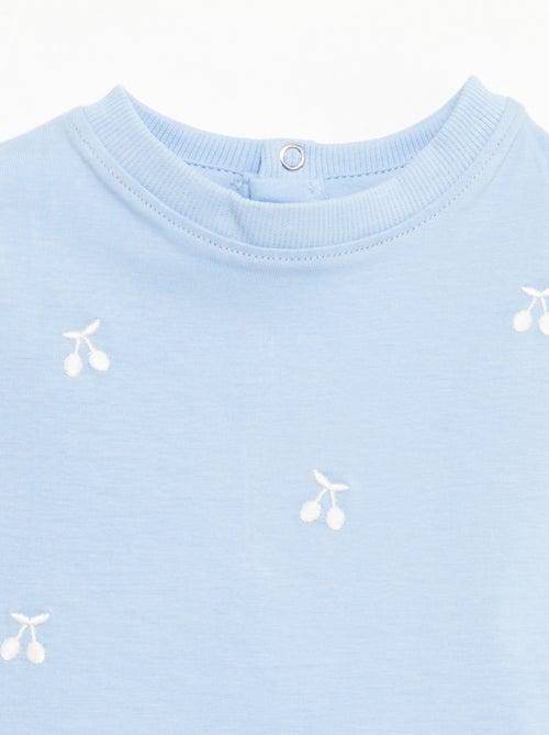 Tee-shirt à manches courtes avec broderies - Kiabi
